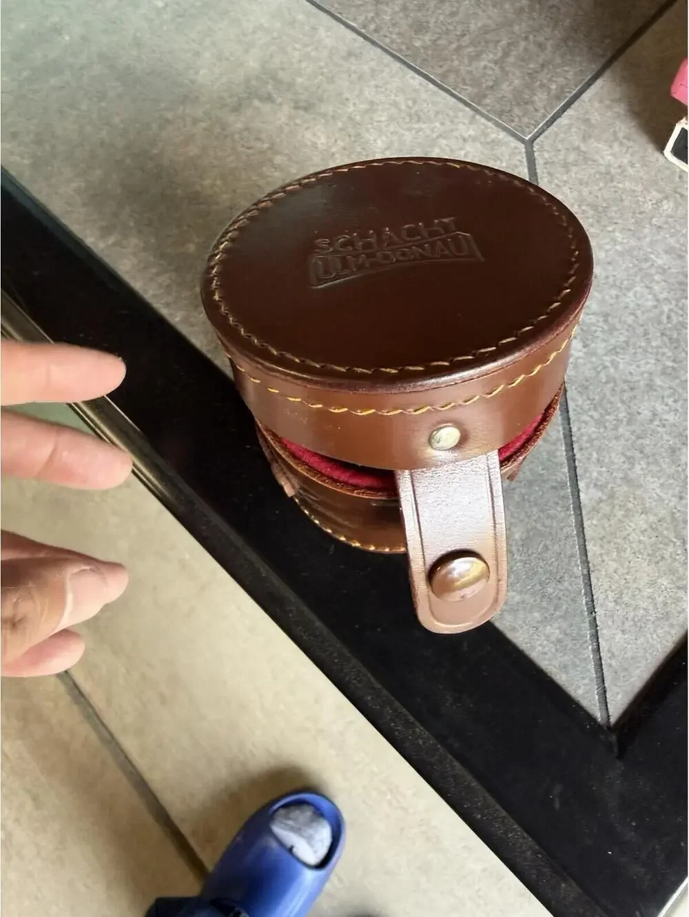 Vintage Schacht Ulm-Donau CAMERA leather Lens case , Made In Germany